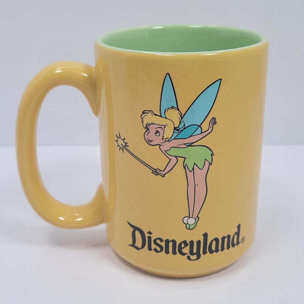 VTG Disneyland Tinkerbell Yellow Green Ceramic Coffee Mug